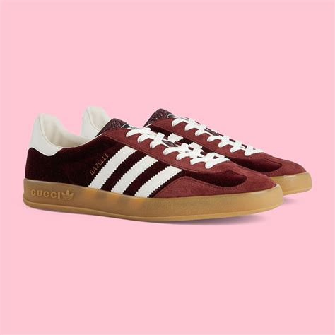 gucci adidas gazelle burgundy|adidas x gucci white.